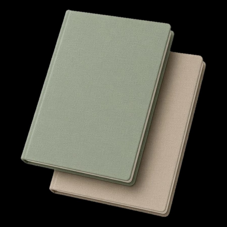 An open notebook on a desk